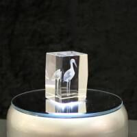 3D-Glas-Cube-Storch, versch. Größen