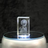 3D-Glas-Cube-heulender Wolf, versch. Größen