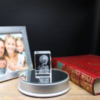 3D-Glas-Cube-heulender Wolf, versch. Größen