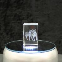 3D-Glas-Cube-2 Wölfe, versch. Größen