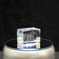 Crystal cuboid block, motif Zebra With Foal