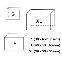 Crystal cuboid block, motif Zebra With Foal