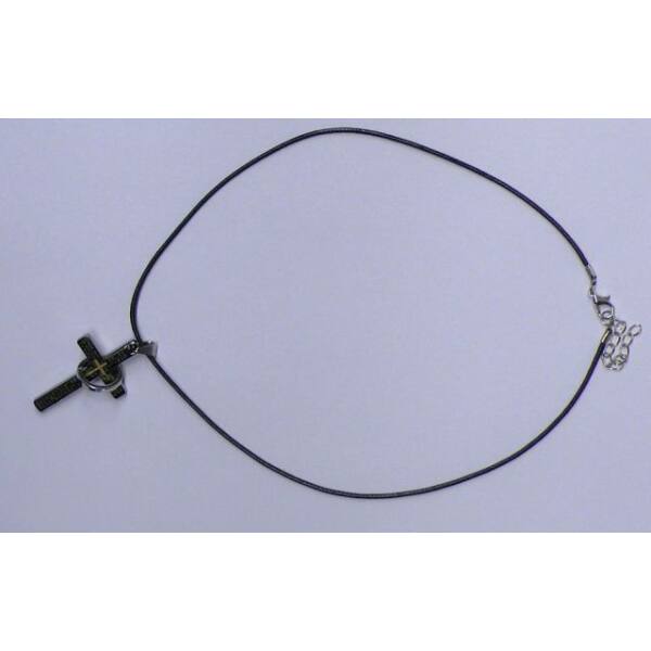 Kette, Kreuz mit Ring Edelstahl, mit gew. Stoffband